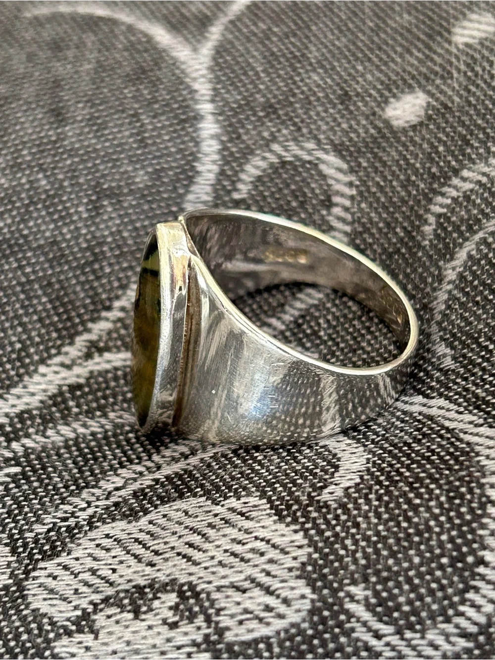 Marquise Abalone Inlay Sterling Silver Ring - Size 10.5